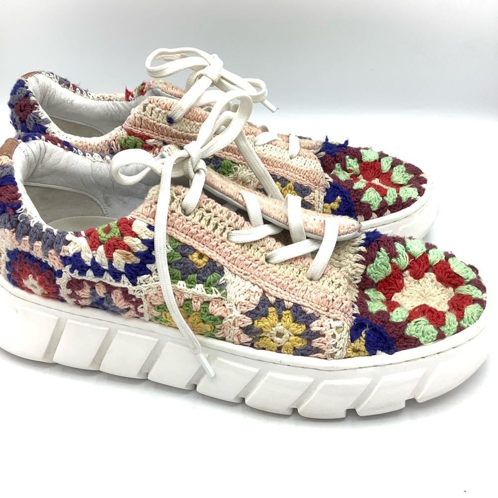 Free People Multicolor Crochet Sneakers